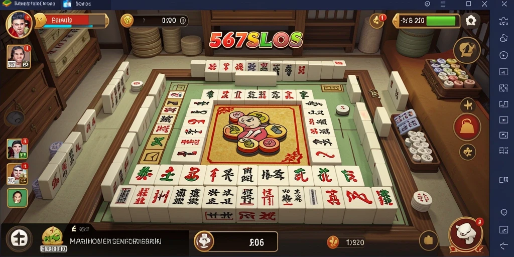 Tampilan menawan dari gameplay Mahjong di 567SLOTS.
