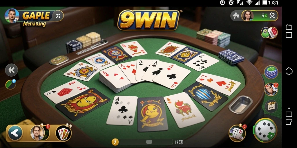 Tangkapan layar <strong>9WIN</strong> menampilkan gameplay Gaple yang seru dan interaktif.