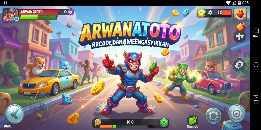 Tampilan gameplay seru dari ARWANATOTO yang penuh aksi.