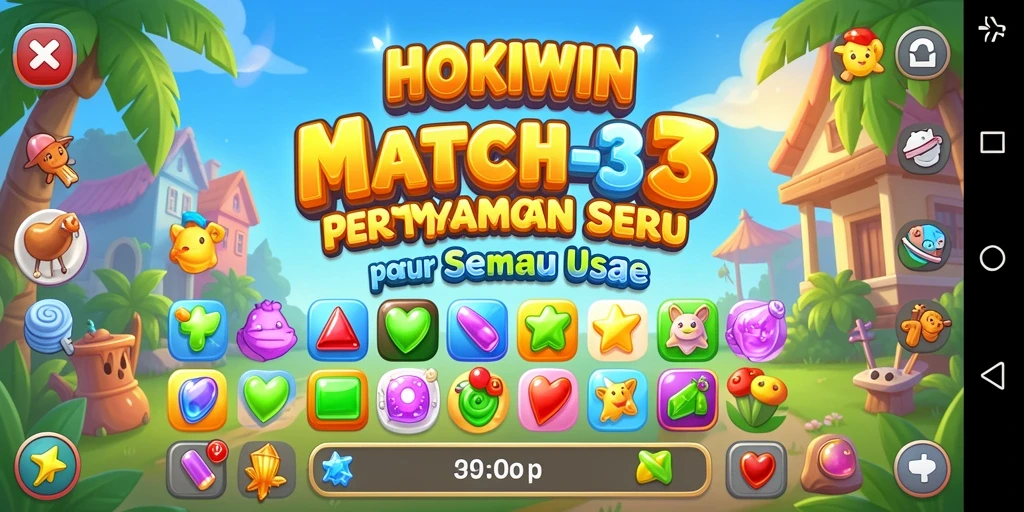 Tampilan menarik gameplay HOKIWIN dengan kombinasi warna-warna cerah.