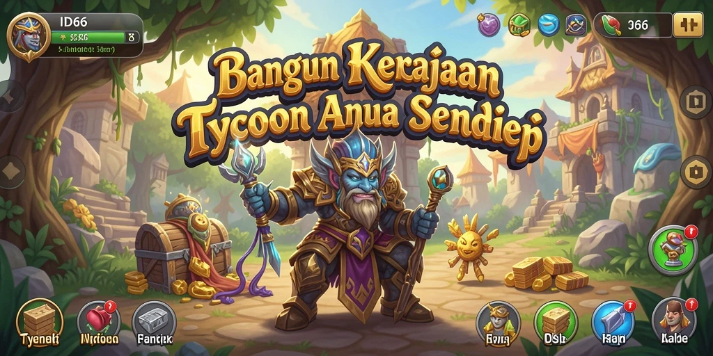 Screenshot gameplay ID66 menampilkan keragaman jenis bisnis yang dapat dikelola.