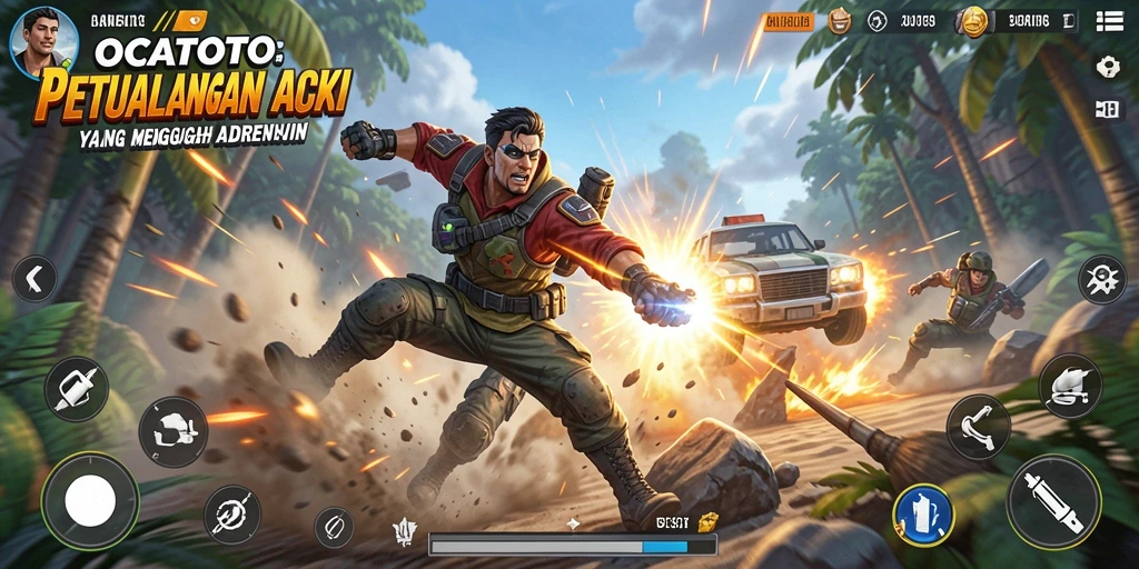 Tampilan aksi seru dalam gameplay OCATOTO yang mendebarkan.