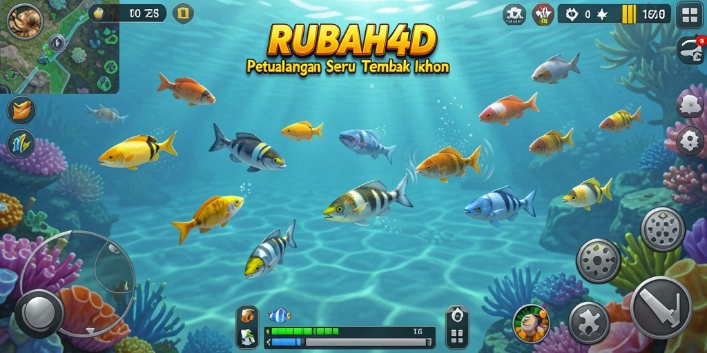 Tampilan menakjubkan dari gameplay Tembak Ikan di RUBAH4D.