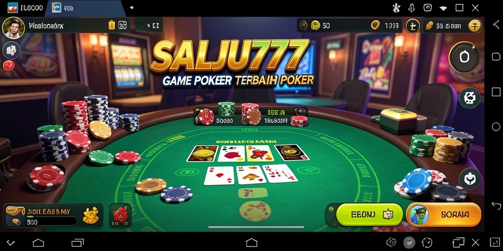 Screenshot gameplay SALJU777 yang menampilkan suasana permainan poker.