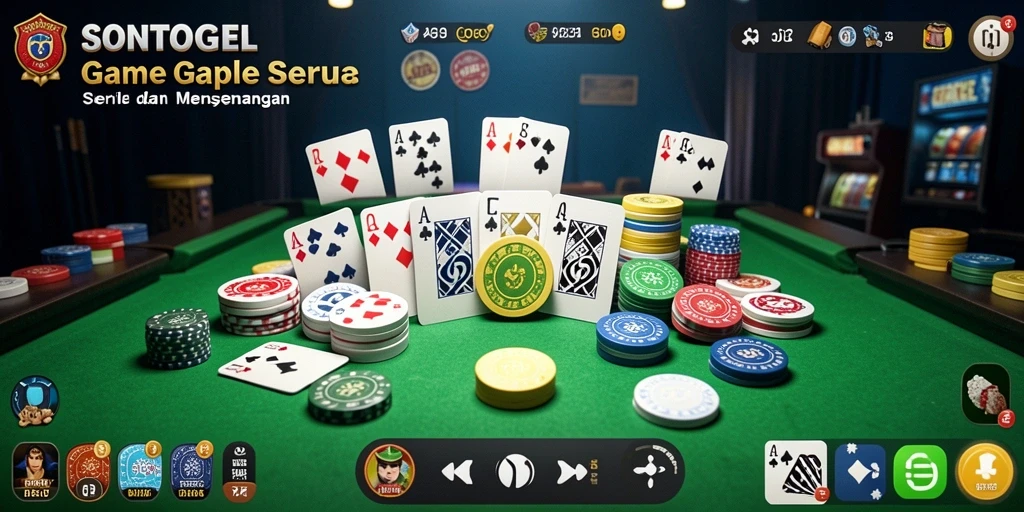 Tampilan gameplay Gaple yang menarik dan seru di SONTOGEL.
