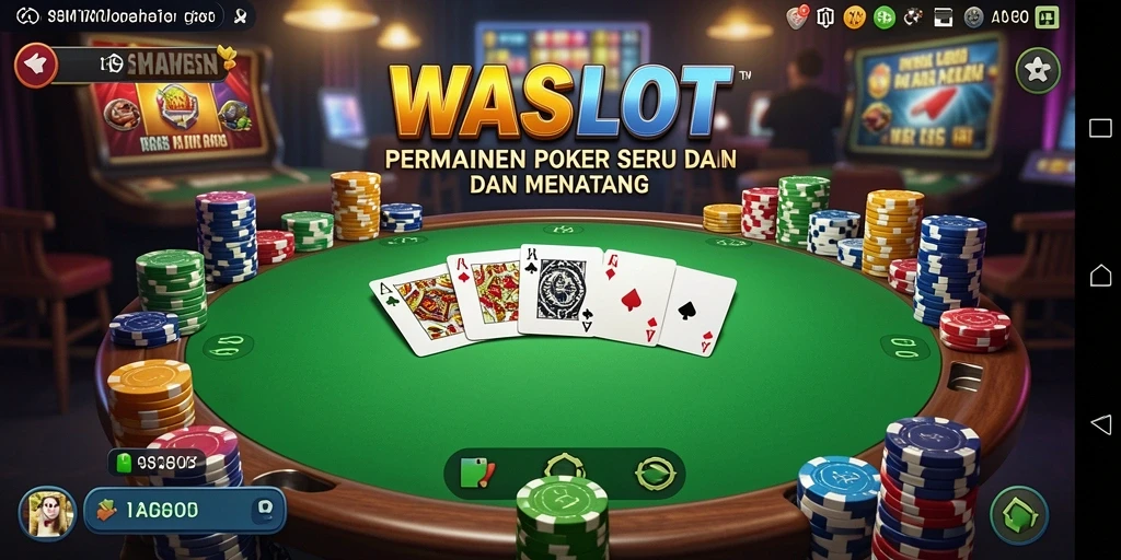 Screenshot gameplay WASLOT menampilkan suasana poker yang seru.